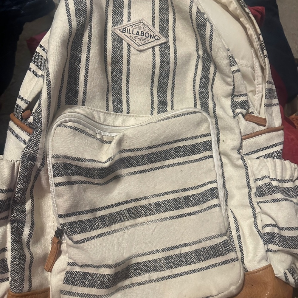 Billabong Black and White Striped Backpack